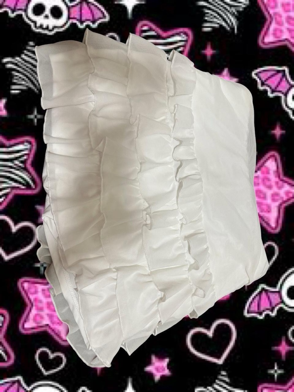 SHEIN White Ruffled Mini Skirt